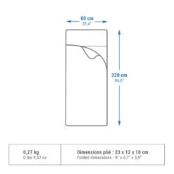 Quechua -Quechua drap de sac basic en polyester pour sac de couchage 1