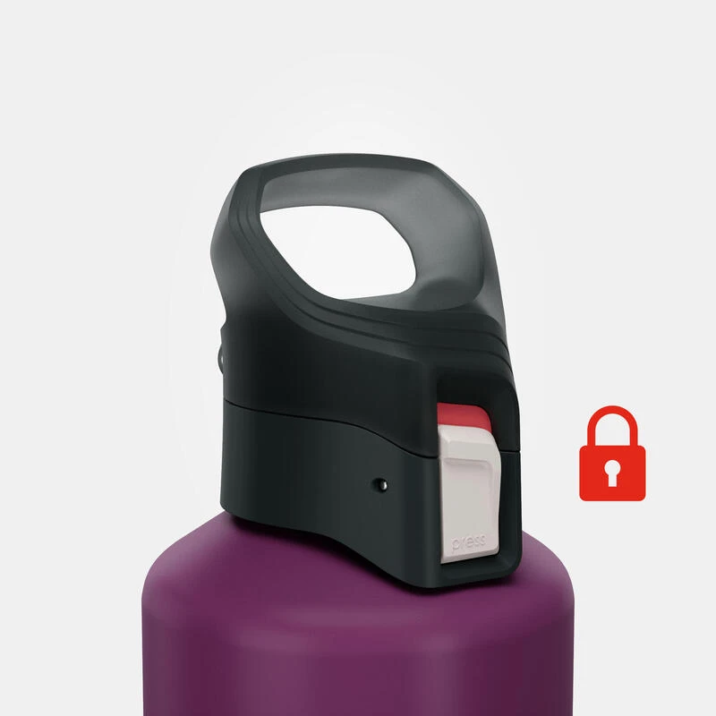 Quechua Gourde Alu 1L Avec Bouchon à Ouverture Rapide Pour La Randonnée - Violet 4 Quechua Gourde Alu 1L Avec Bouchon à Ouverture Rapide Pour La Randonnée - Violet – Image 4