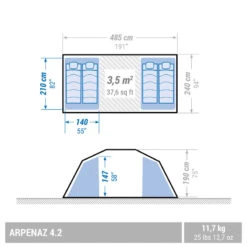 Quechua Tente à Arceaux De Camping - Arpenaz 4.2 - 4 Personnes - 2 Chambres 12 Quechua Tente à Arceaux De Camping - Arpenaz 4.2 - 4 Personnes - 2 Chambres -Quechua tente a arceaux de camping arpenaz 42 4 personnes 2 chambres 2